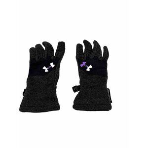 Under Armour Youth Infrared Fleece Insulated Storm Gloves YSM Grey Purple Logo